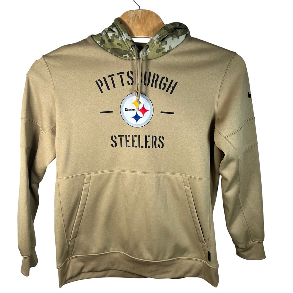 Pittsburgh Steelers Nike Hoodie Men XL Salute to Service Tan Dri-FIT On Field